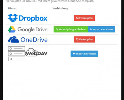 Screenshot zum Thema Digi-Bel-Datencloudsynchronisation