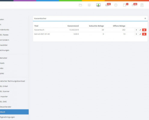 Screenshot zum Thema Digi-Bel-Kassenbuch